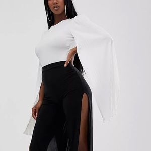 New with tags dramatic cape sleeve bodysuit